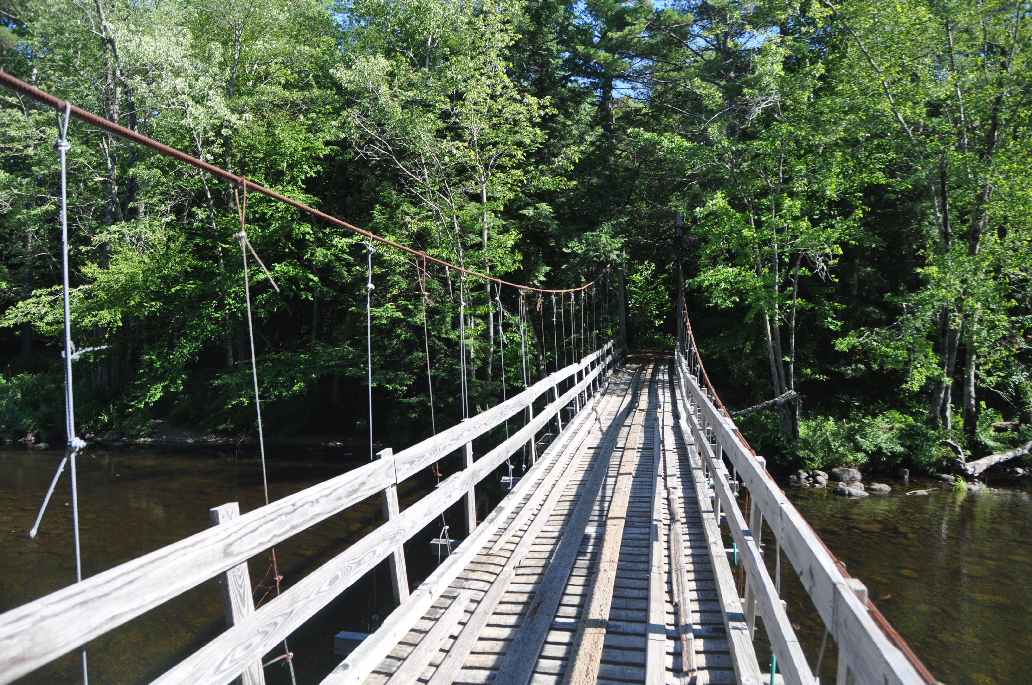 Suspension Bridge – Manson Park – Pittsfield Maine – Catching Marbles